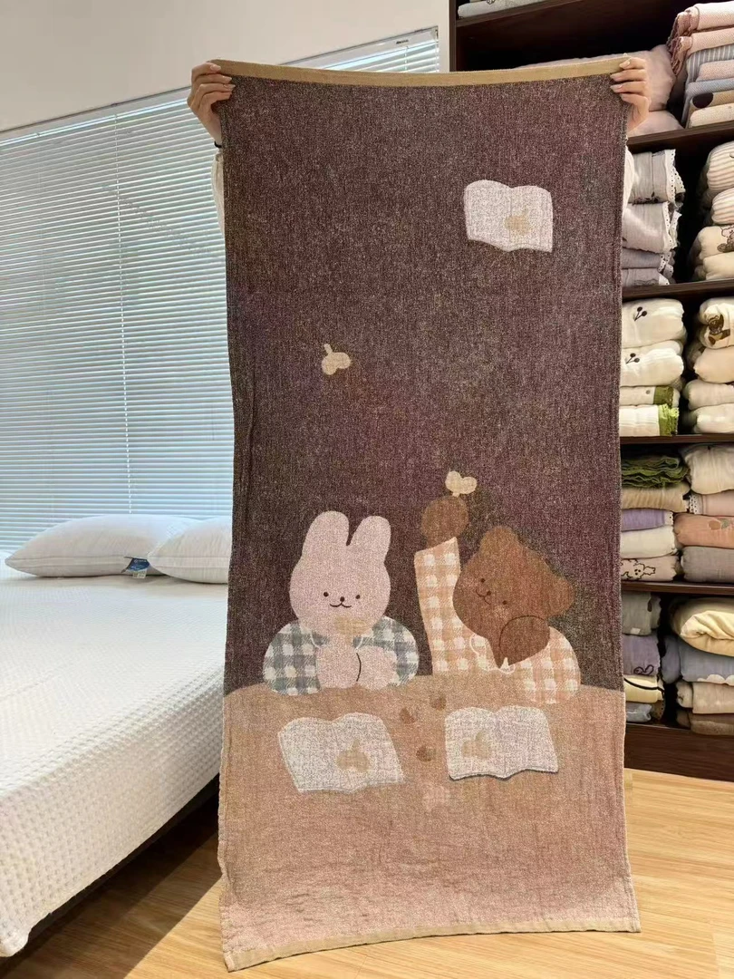 纯棉纱布浴巾80*160cm （尺寸存在轻微误差  介意慎拍）