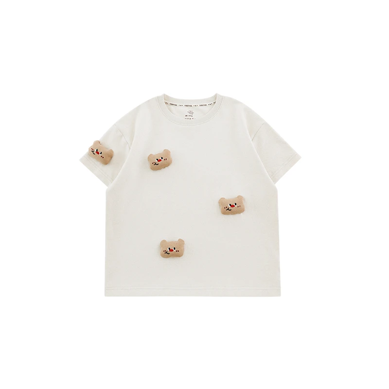 YOEHYAUL/幼悠夏二波 夏日露营 立体玩偶小熊饼干系列T恤  N5933