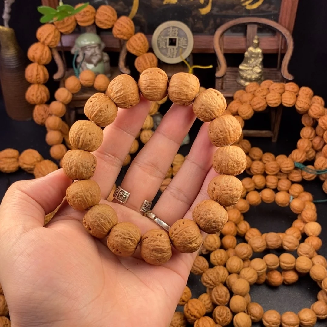 文玩核桃手串白茬矮壮磨盘