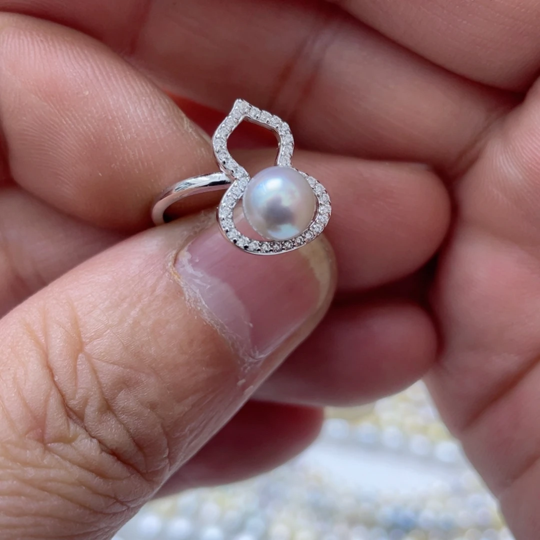 海水珍珠戒指银S925镶嵌