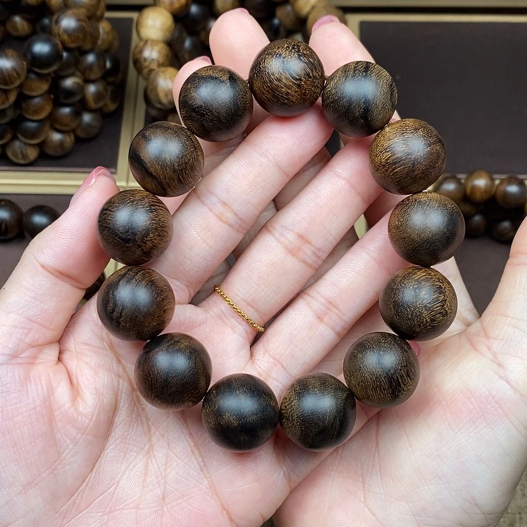 沉香手串榆**瘩越南芽庄白棋楠虎皮缨子瘤疤沉水