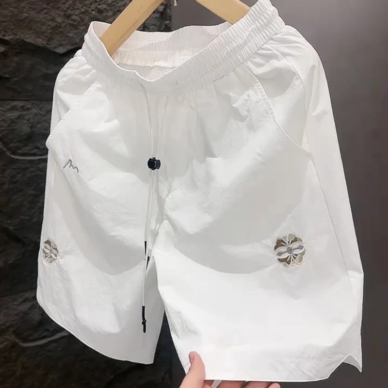 男士休闲短裤夏季潮牌宽松速干大裤衩子2025新款五分沙滩裤男欧货