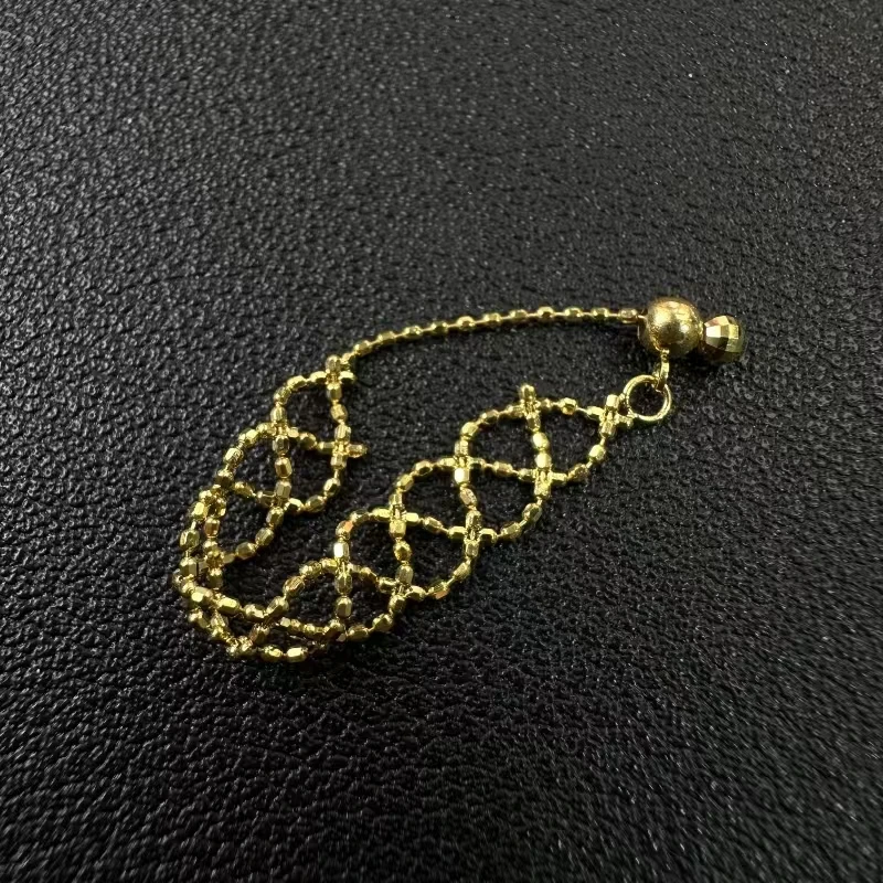 【媛媛】18k金手工编织窄版进口蕾丝戒指
