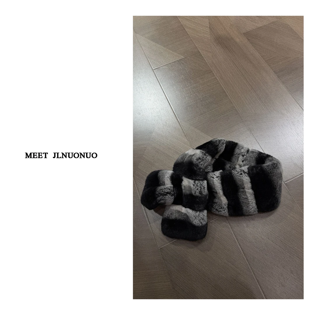 JLNUONUO    [绒猫]御寒暖脖獭兔真毛围脖