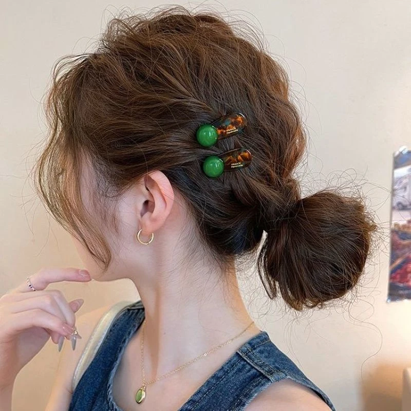 韩系圆球发夹边夹侧边夹女2025新款高端刘海夹鸭嘴夹发卡发饰前额