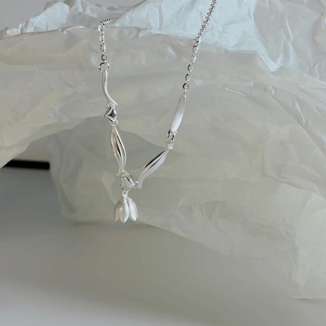 坠链均足银 「铃兰花开」040011 足银项链，已售罄