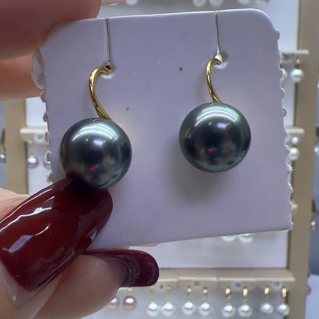 海水珍珠耳饰银S925镶嵌