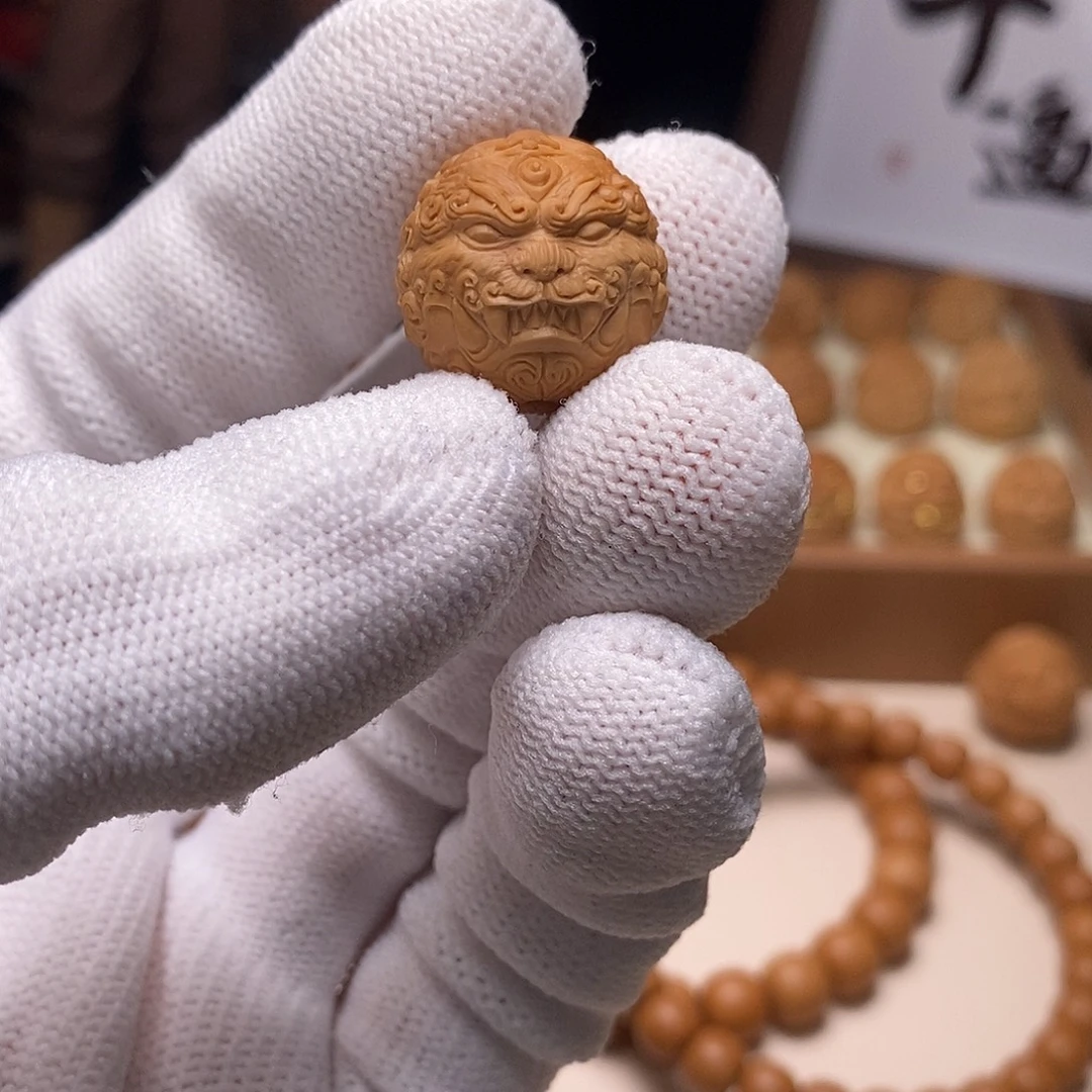 猴头核桃把件醒狮单颗