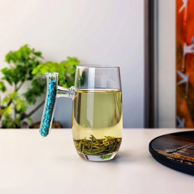 清辉映月茶具套件透明中式小清新办公杯水晶玻璃杯耐热