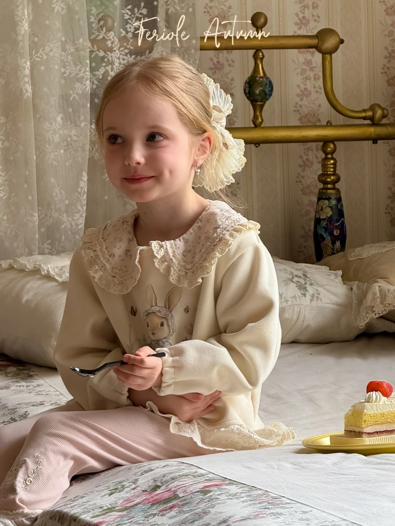 FLL-53351-儿童领子花边小兔子洋气卫衣（秋款）