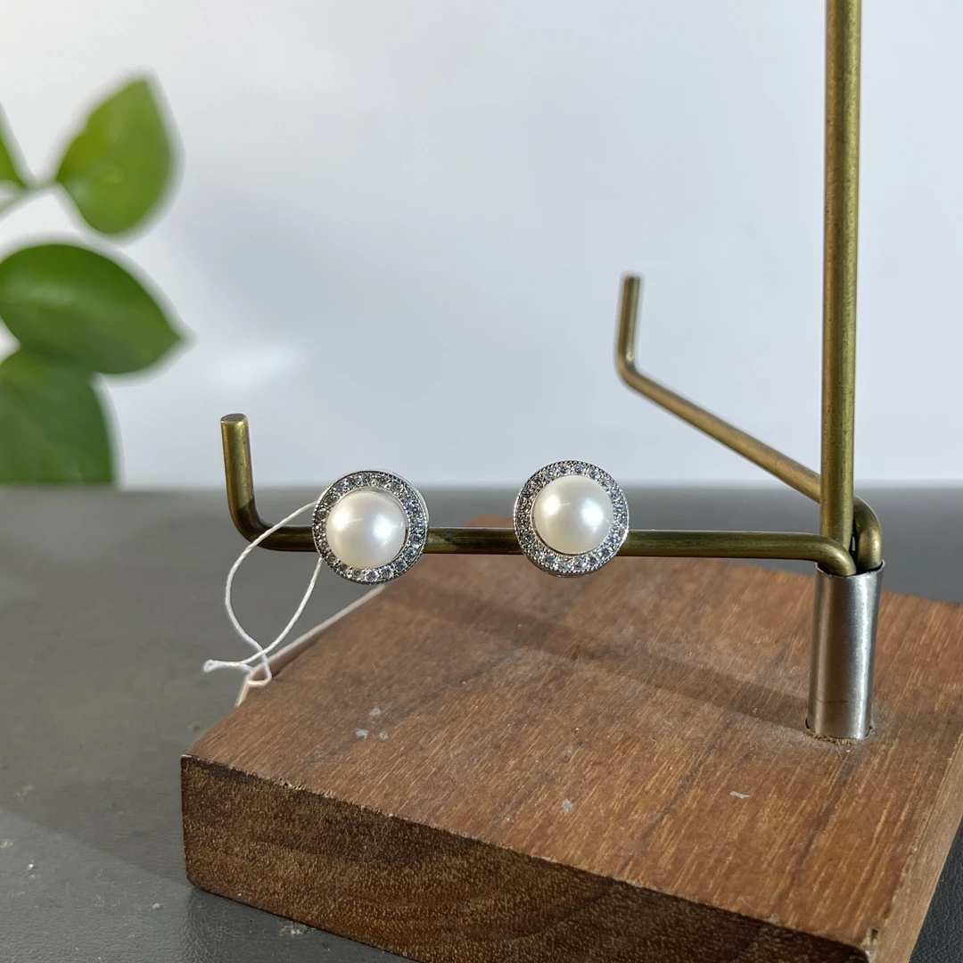 JXA28-019  s925银镶珍珠耳饰