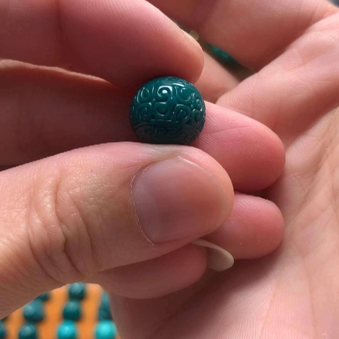 琉璃颈饰地狱色13mm回纹