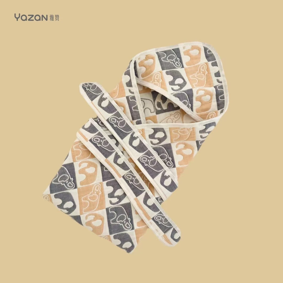 雅赞六层纱布新生儿抱被柔软透气