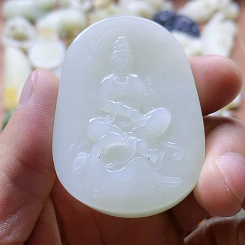 【闪购商品】未镶嵌和田玉挂件光**月