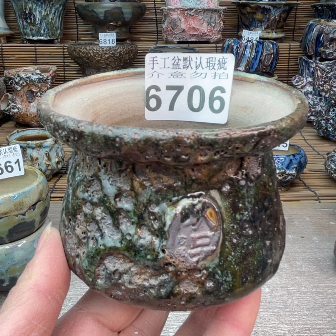 手工花盆默认瑕疵完美者勿拍