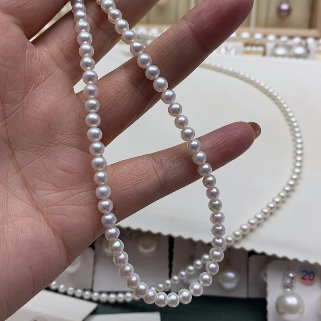 有***姓淡水珍珠银S925镶嵌颈饰