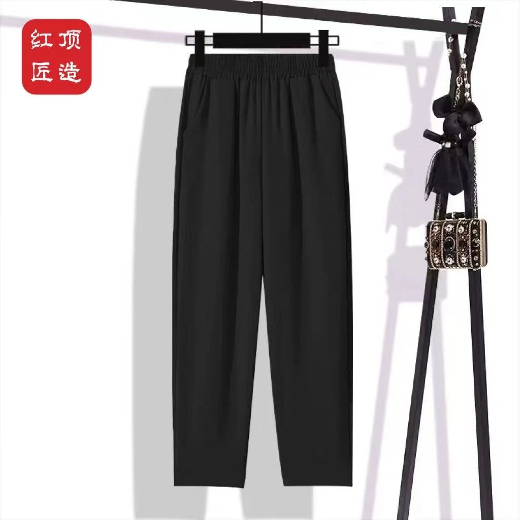 【丑丑裤】夏季中老年精梳棉直筒小脚裤休闲松紧腰薄款弹力宽松女士