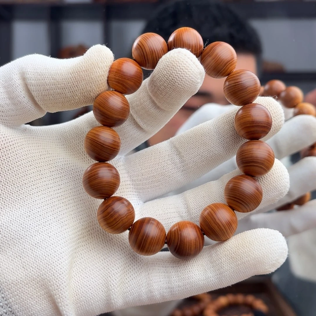 柏木（崖柏）手串/手链1.5甜香虎皮纹板根料