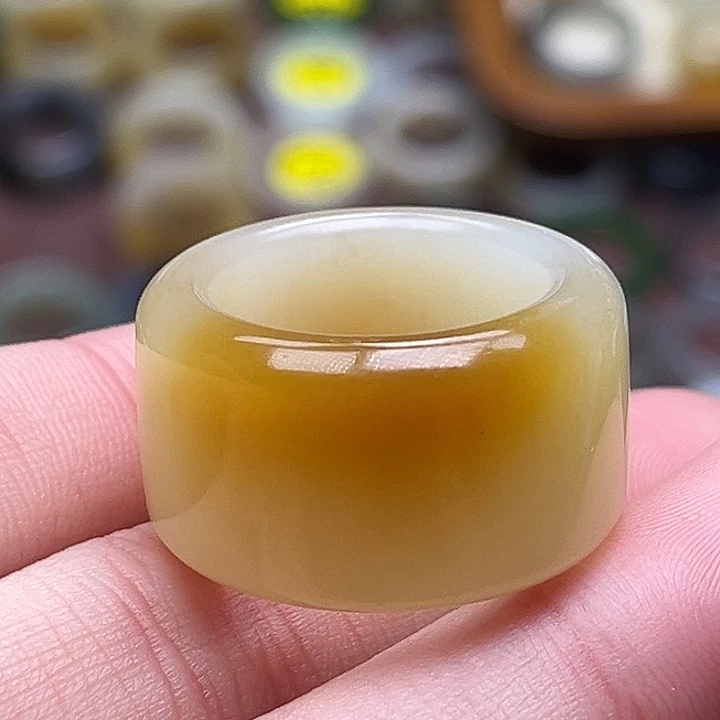 和田玉未镶嵌戒指17.9芒果布丁新品