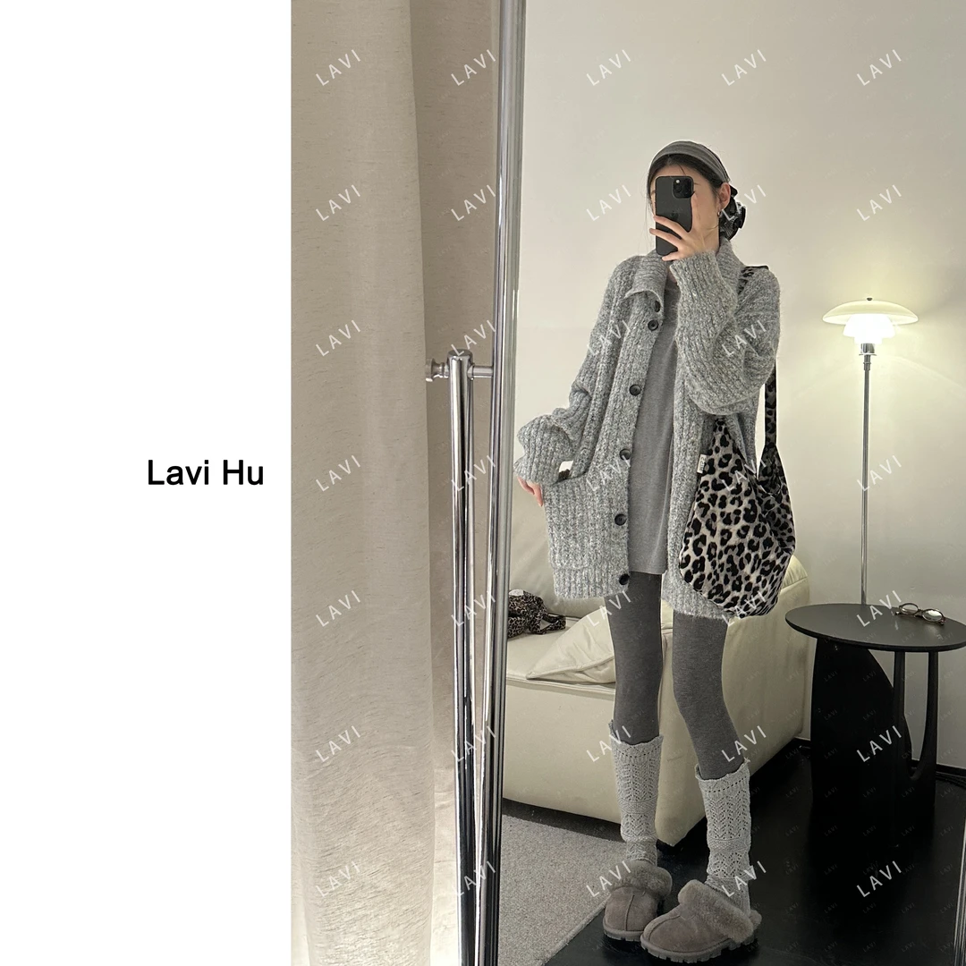 LAVI HU【自由古巴】立领针织休闲厚款秋季半开领时尚毛针织衫0777