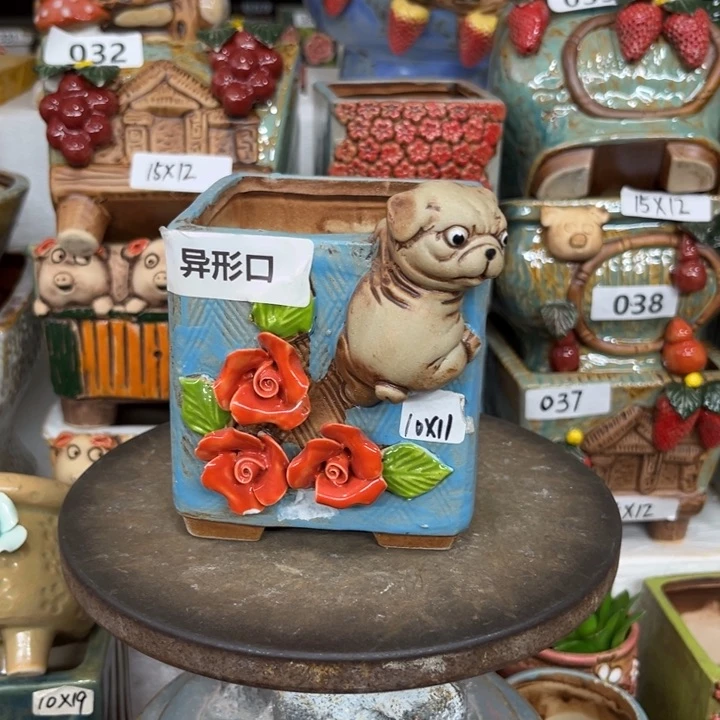 紫砂花盆粗陶材质多肉花盆