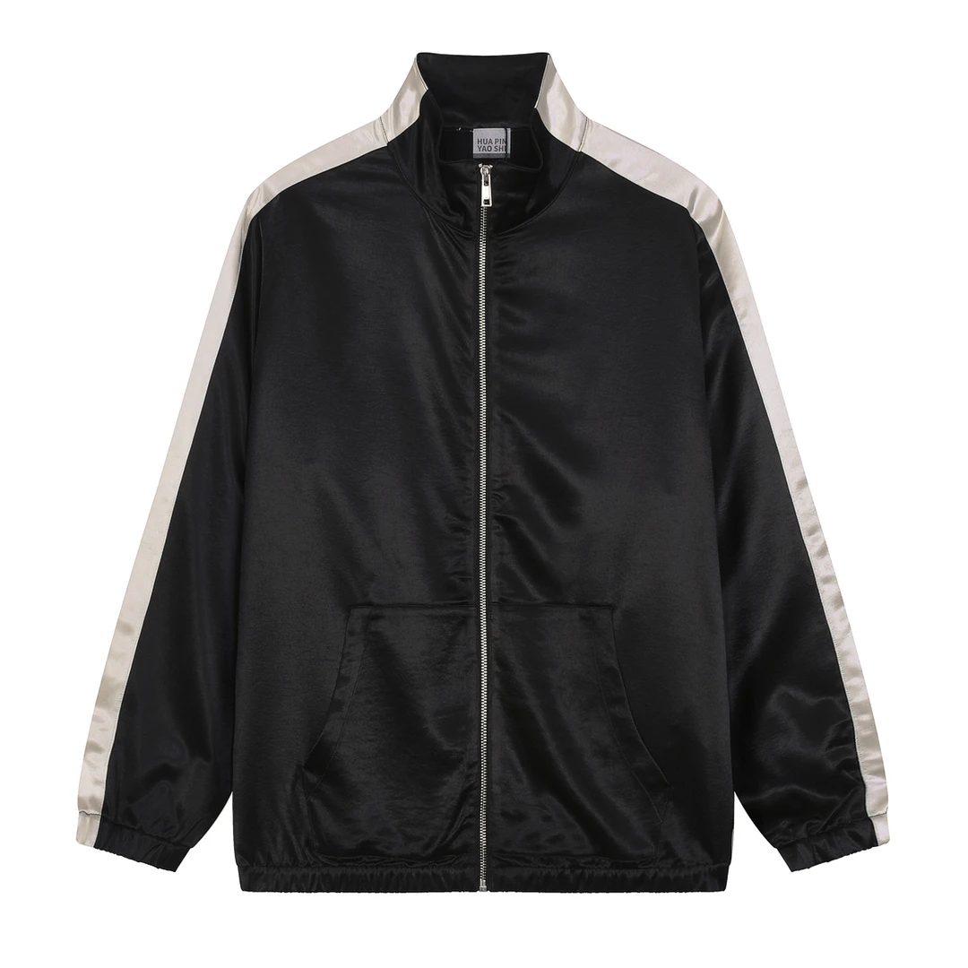 【华品耀世】早春轻奢柔软丝滑醋酸醋酸拉链立领长袖夹克外套83982