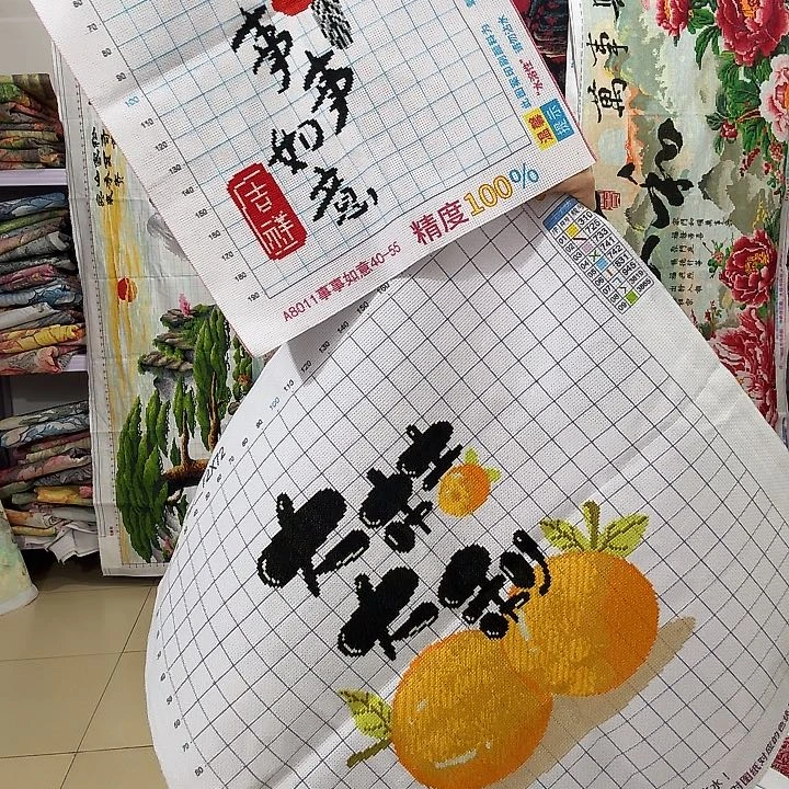 棉十字绣成品出售
