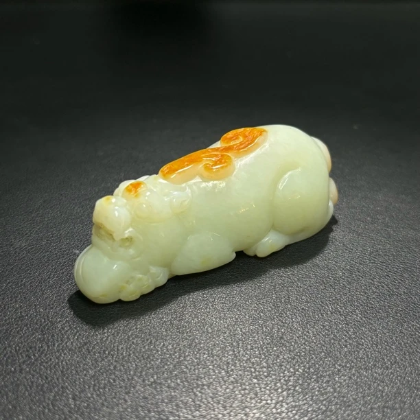 清代和田玉貔貅把件/古78487
