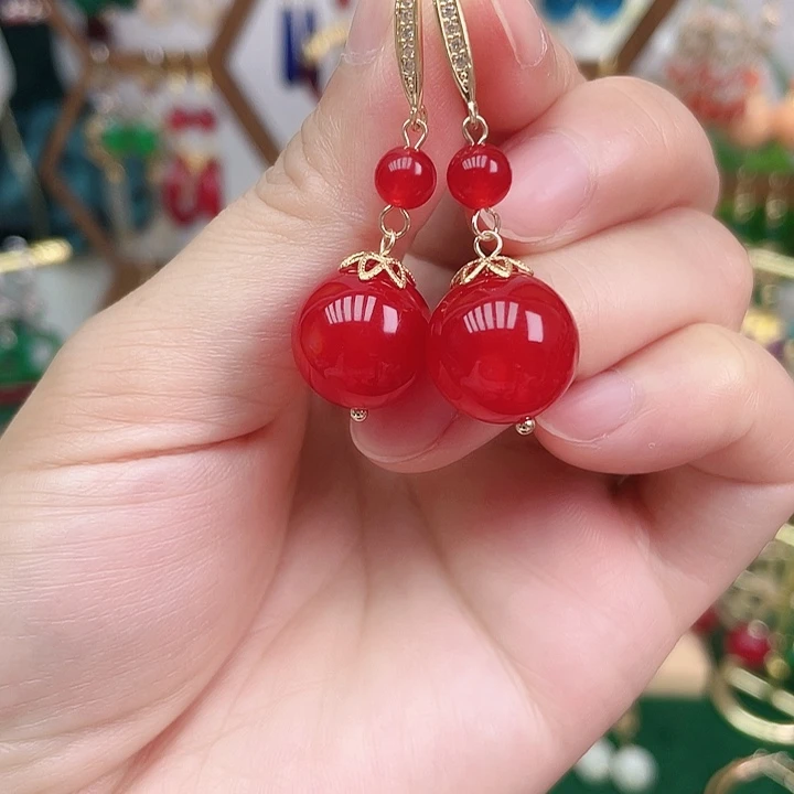 合金耳饰玛瑙/玉髓
