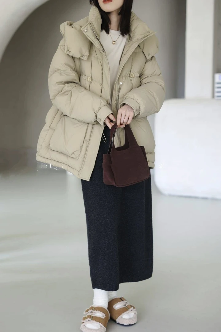 PM 女装 韩版小蛮腰加厚外套70长863