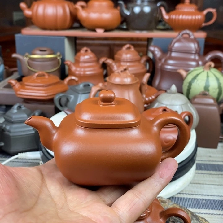 紫砂茶壶四方传炉160-220cc原矿赵庄朱泥特价