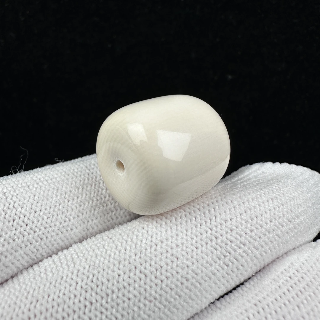 S1687天然猛犸牙 锁骨桶珠墩子19.1x19.8mm8克2.2mm孔道