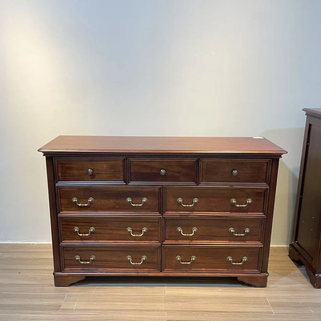 8808 美式北美鹅掌楸木实木九斗柜1400*400*900