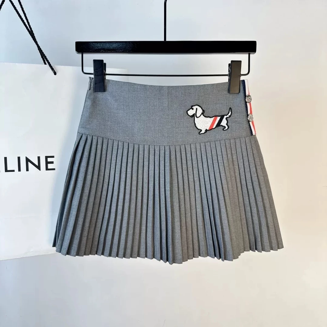 【刺绣小狗】A字高腰显瘦百搭刺绣小狗半身裙学院风短裙女