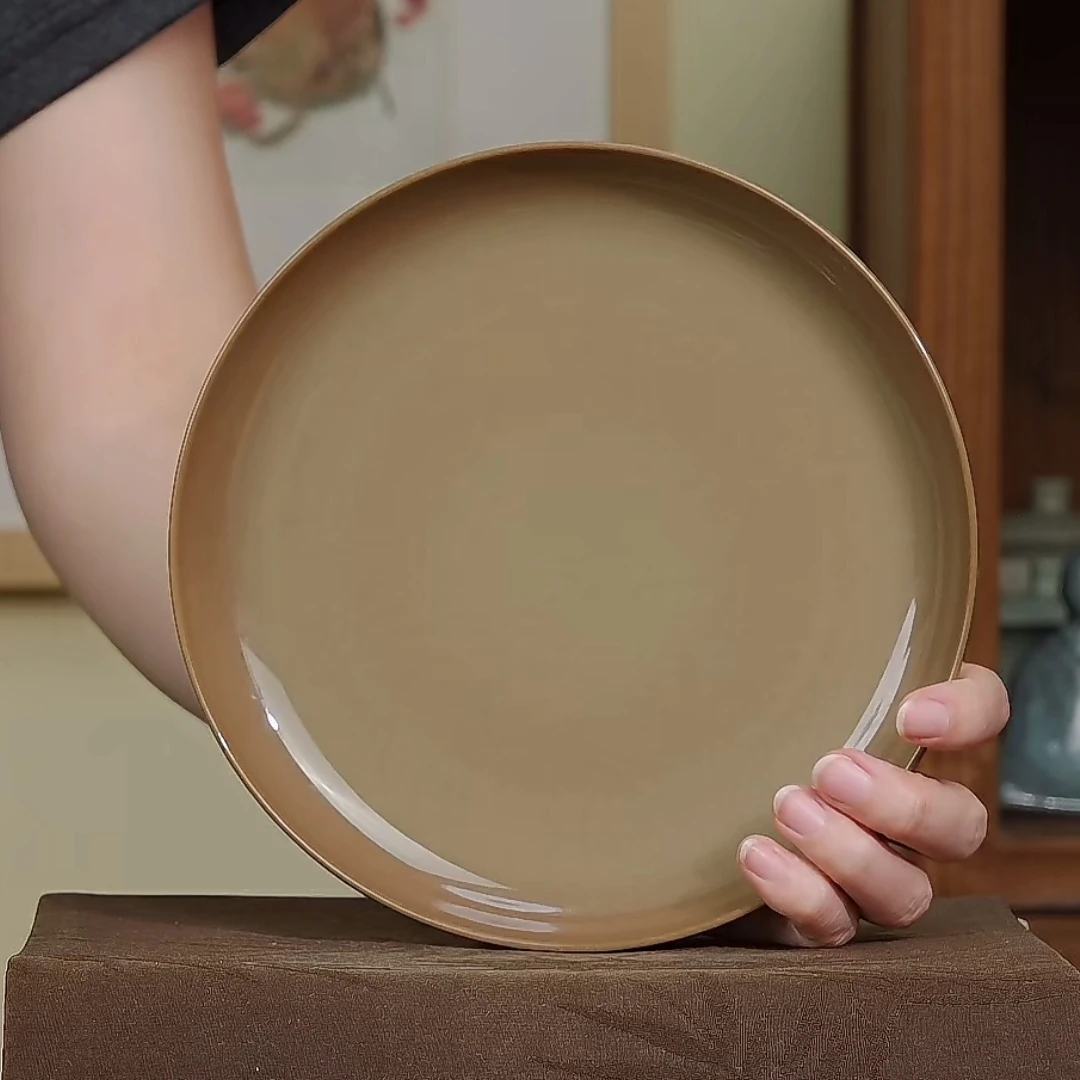 蜂蜜焦糖大直径壶承周贝龙泉青瓷承 精美实用茶具配件手工简约