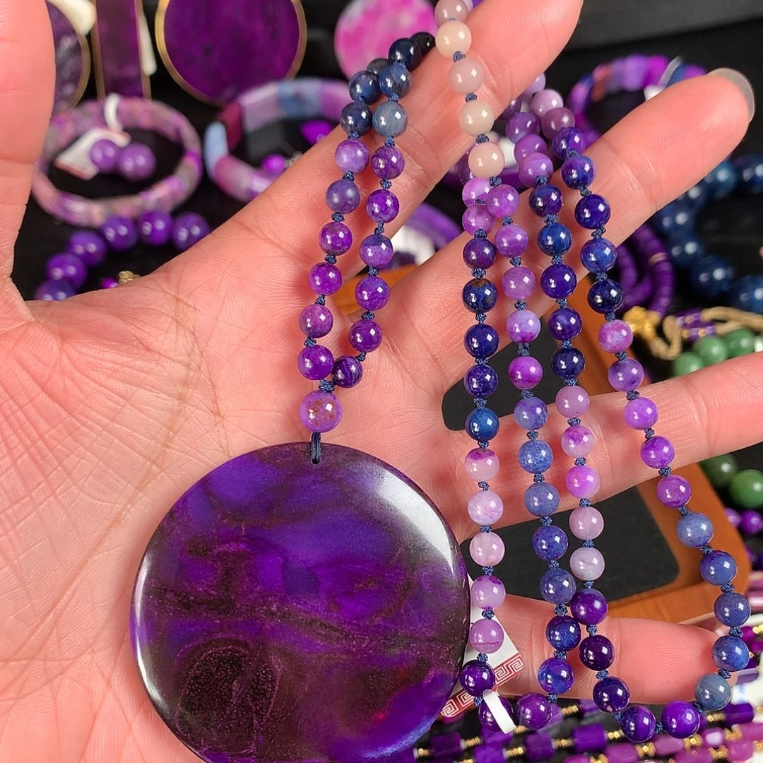 苏纪石（舒俱来）未镶嵌吊坠项链一套