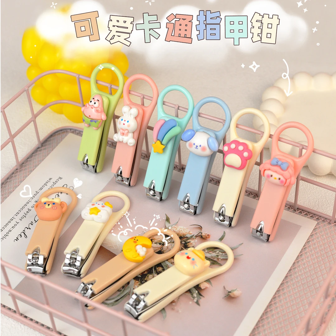 新款可爱指甲刀卡通防飞溅指甲剪成人学生便携指甲钳美甲刀