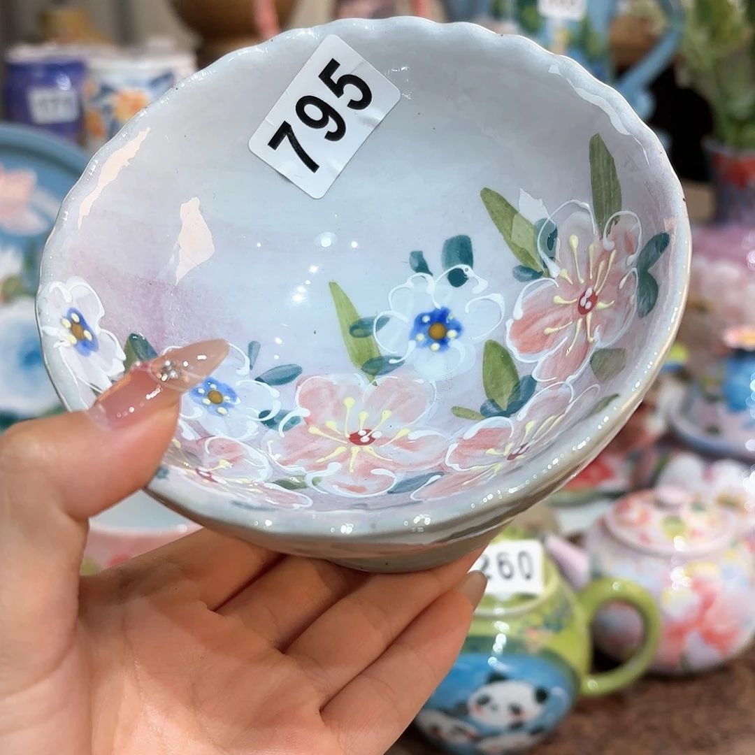 景德镇手绘高温釉下彩陶瓷茶具