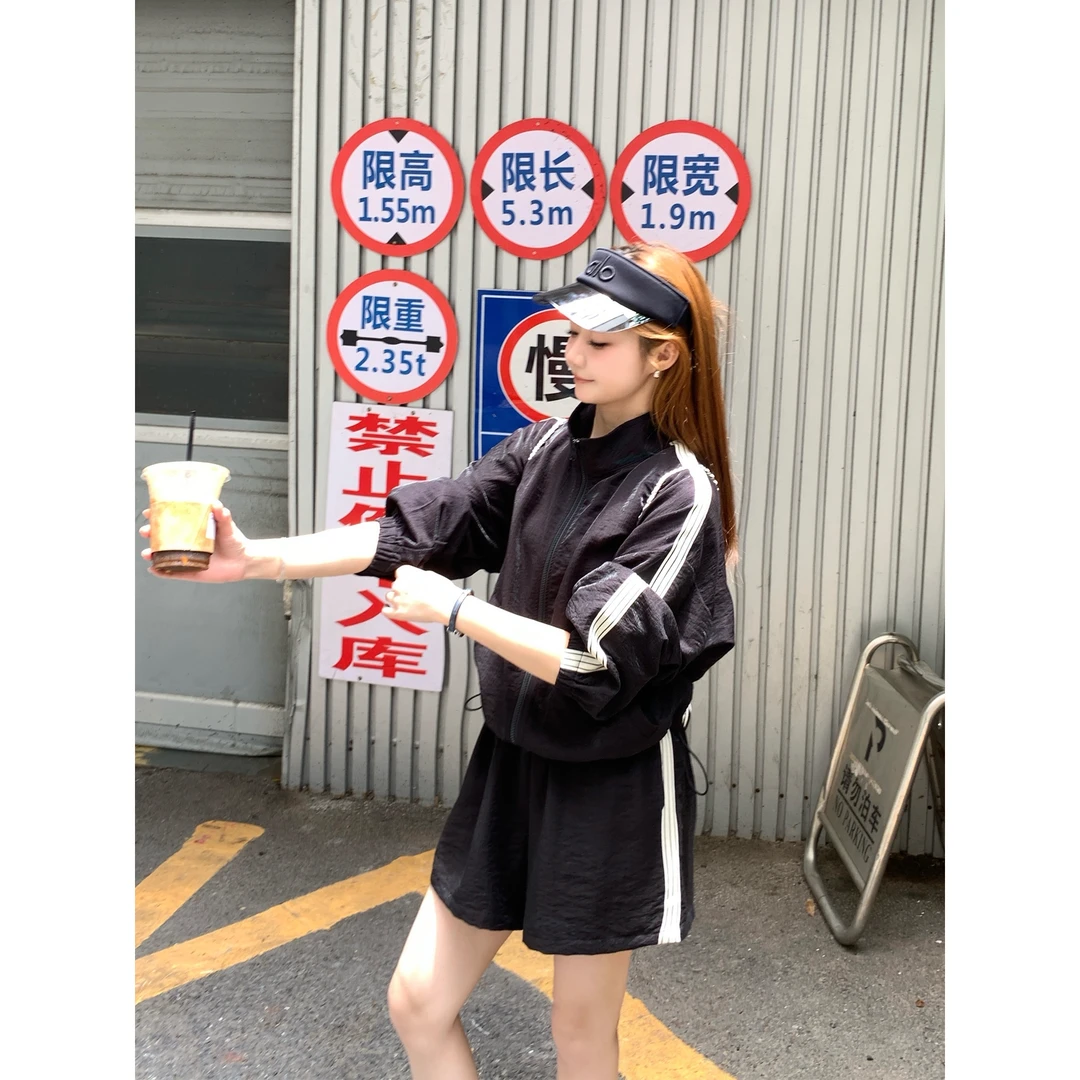 切糕自制【轻风日记】小个子夏秋季女质感时尚休闲运动天丝两件套装