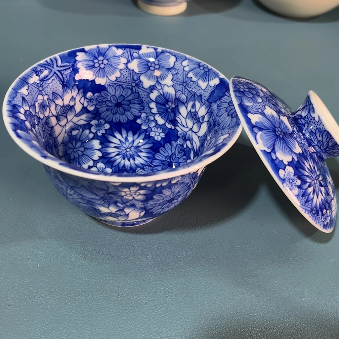 錡镇堂手工手绘盖碗