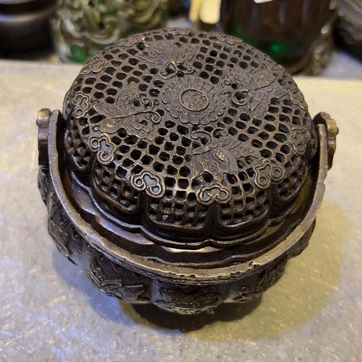 退***步黄铜摆件，文房工艺品摆件