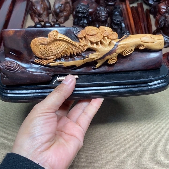 檀香紫檀（小叶紫檀）印度小叶紫檀（松鹤延年摆件）