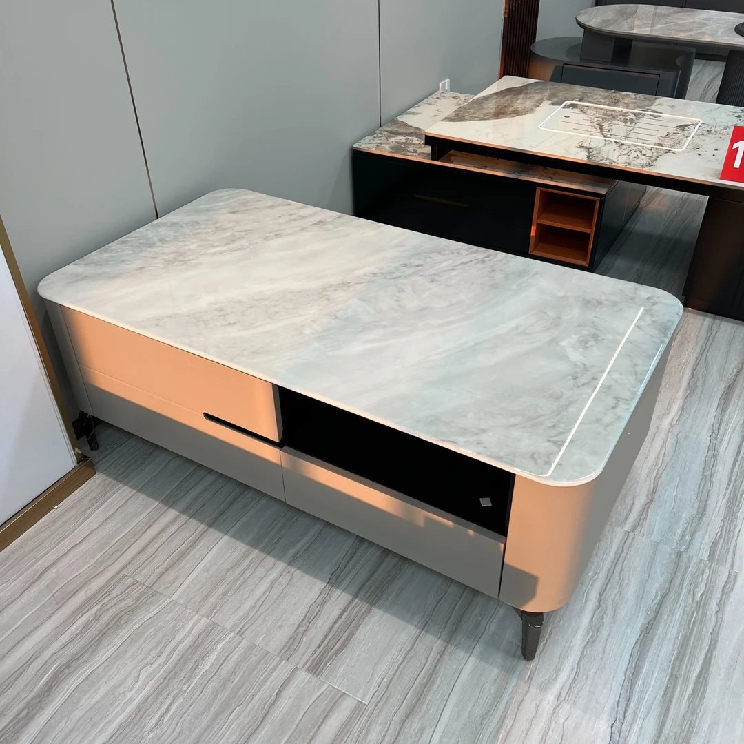 岩板功夫茶几客厅2025新款家用小户型现代简约轻奢高级感泡茶一体