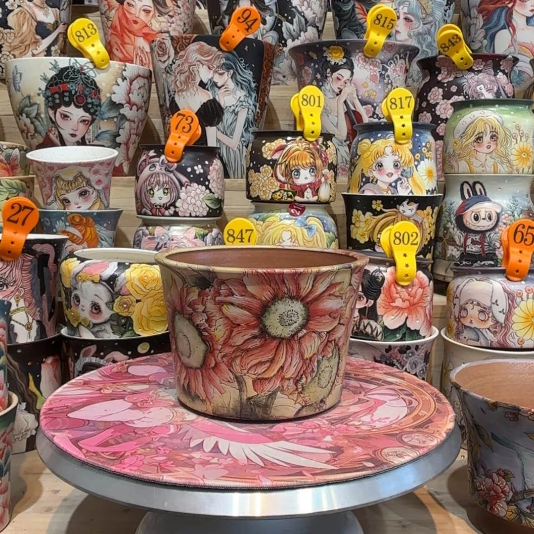 景德镇手绘花盆陶瓷14/11