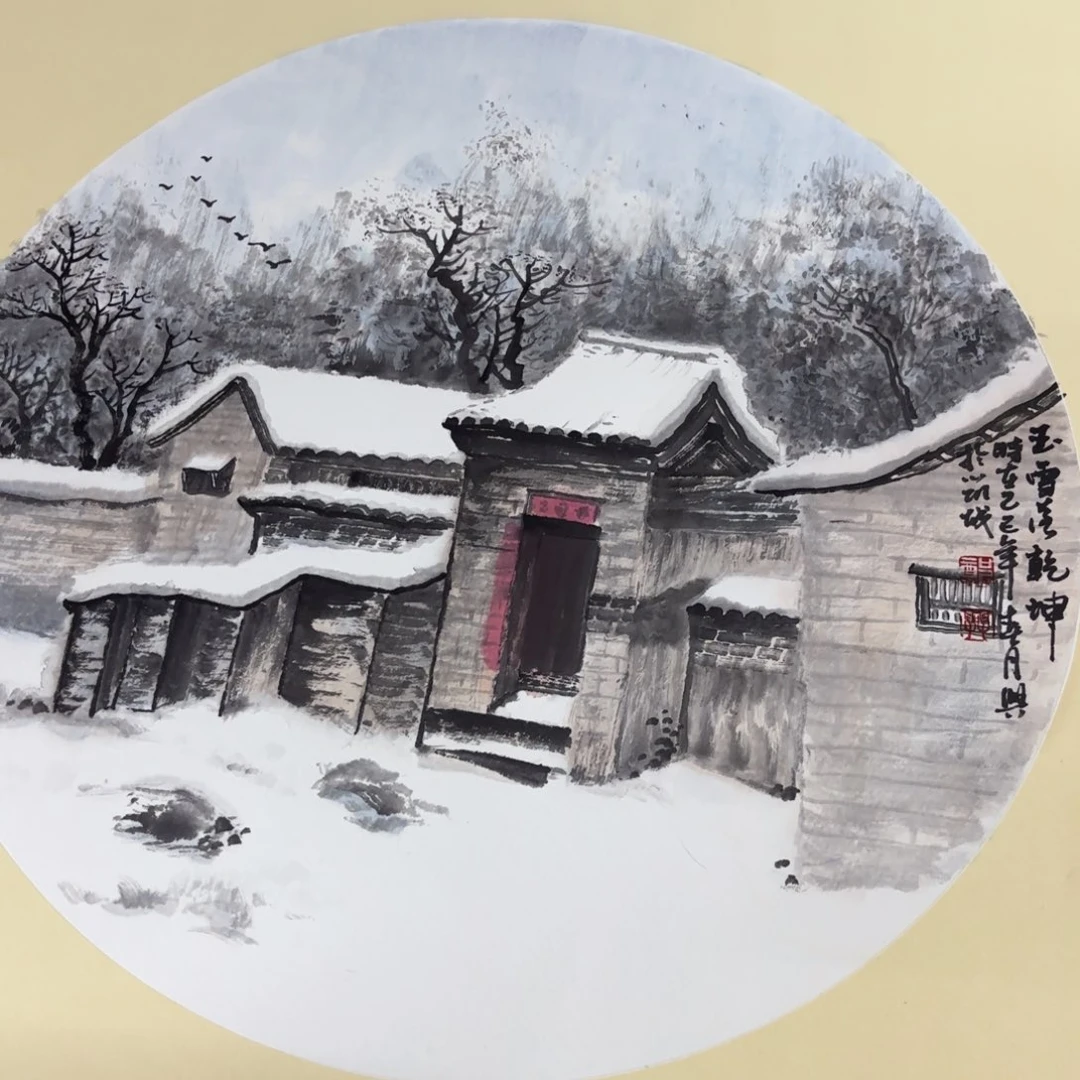 国画听*雨郑兴老师卡纸