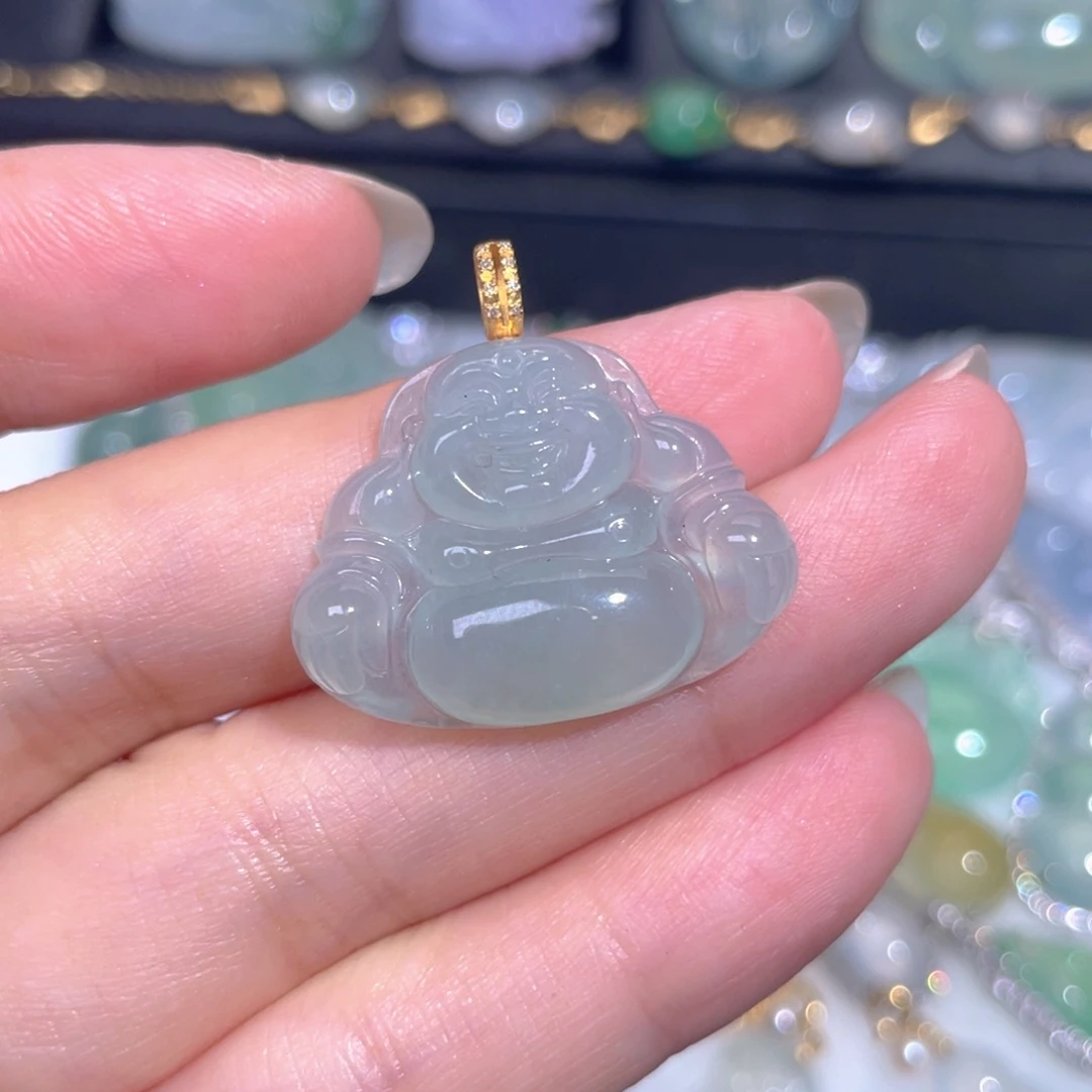 颈饰18K金镶嵌翡翠翡翠