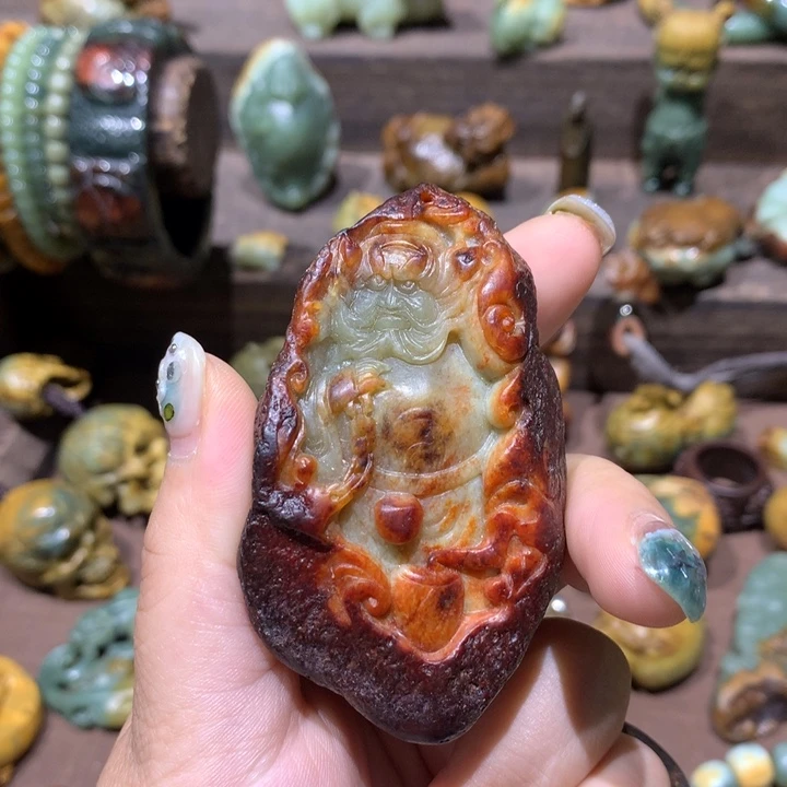 岫岩河磨玉（透闪石质玉）未镶嵌把件?****?