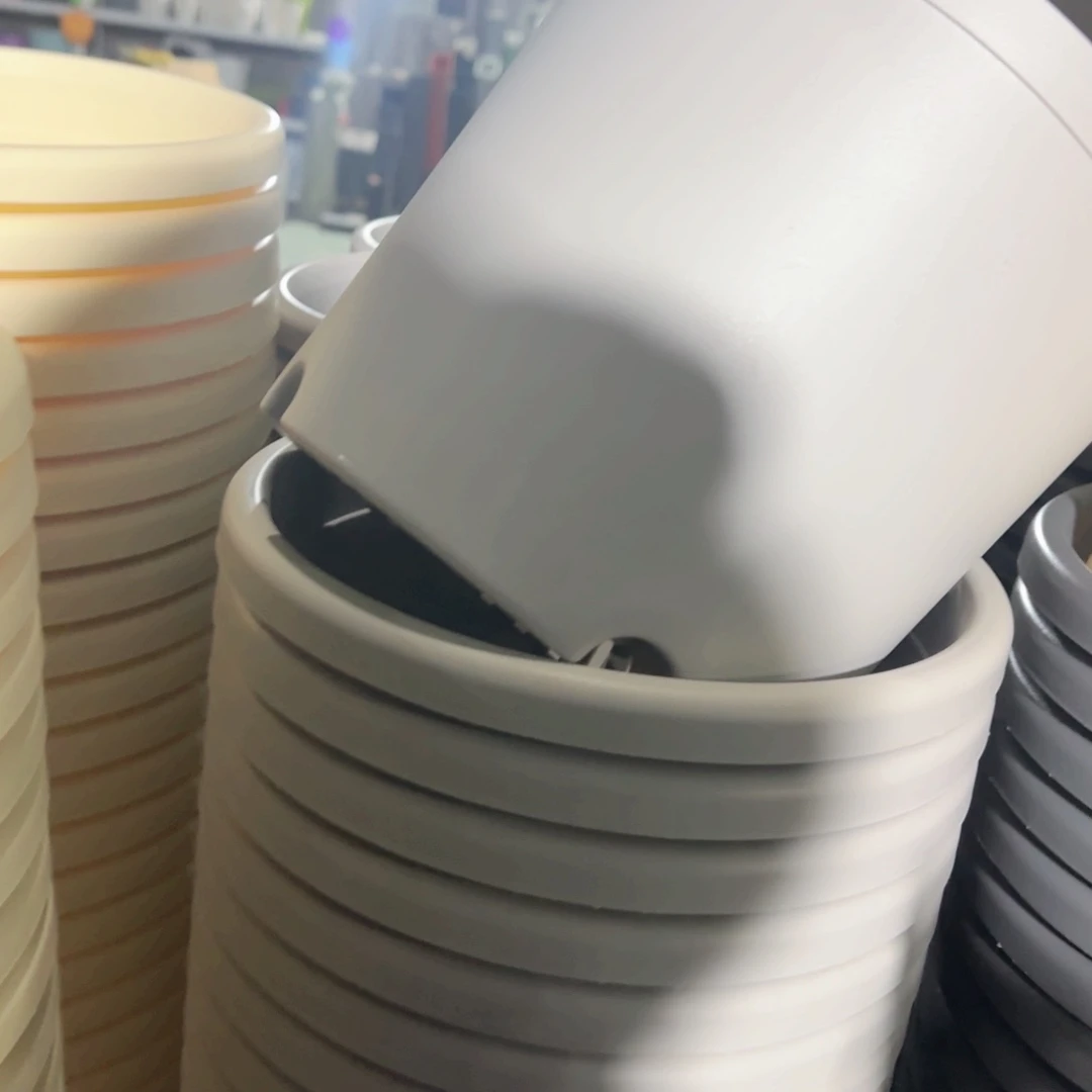 树脂四季盆4#无拖灰白微瑕8