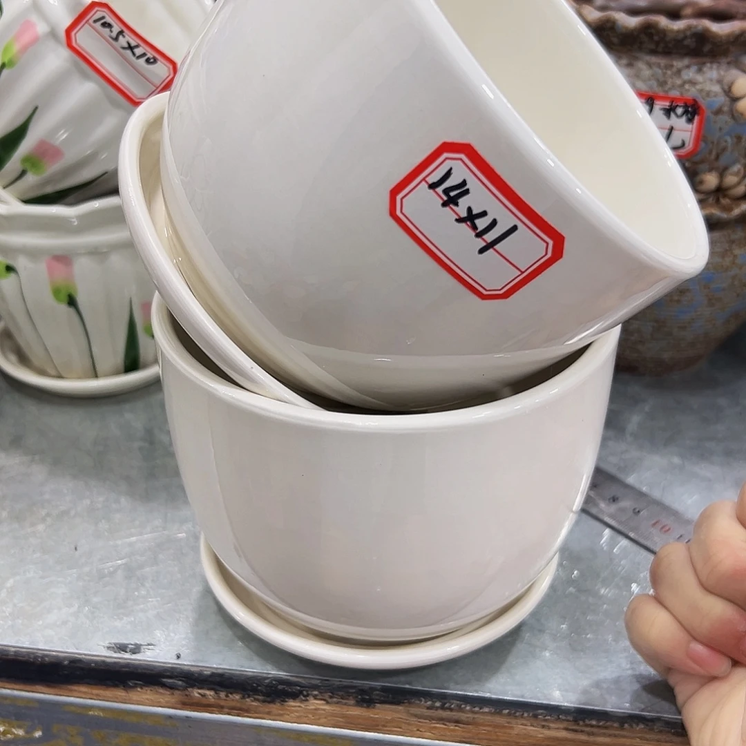 外贸尾单陶瓷花盆