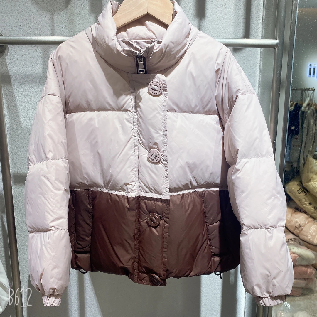 2019童装立领撞色短款羽绒服